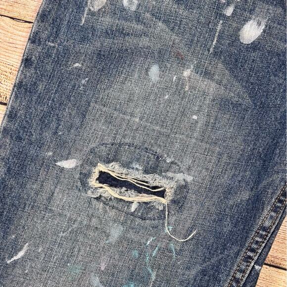 East West East/West Distressed Button Fly Mens Denim Jeans Size 38 *Flaws* - Picture 8 of 16